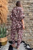 Daughter Of Ibiza Lovechild Balloon Sleeve Shirt Chocolate & Rose 